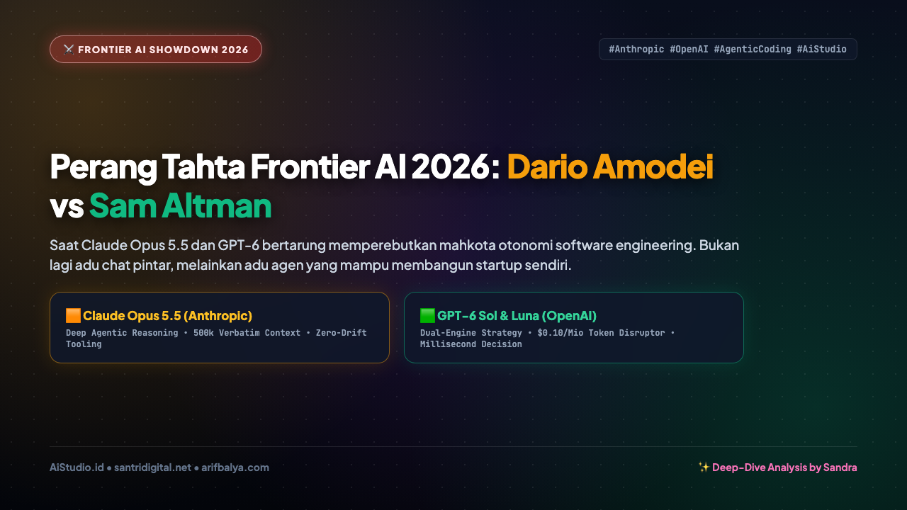 Perang Tahta Frontier AI 2026: Sam Altman vs Dario Amodei & Mengapa Autonomous Coding Mengubah Total Peta Industri Software
