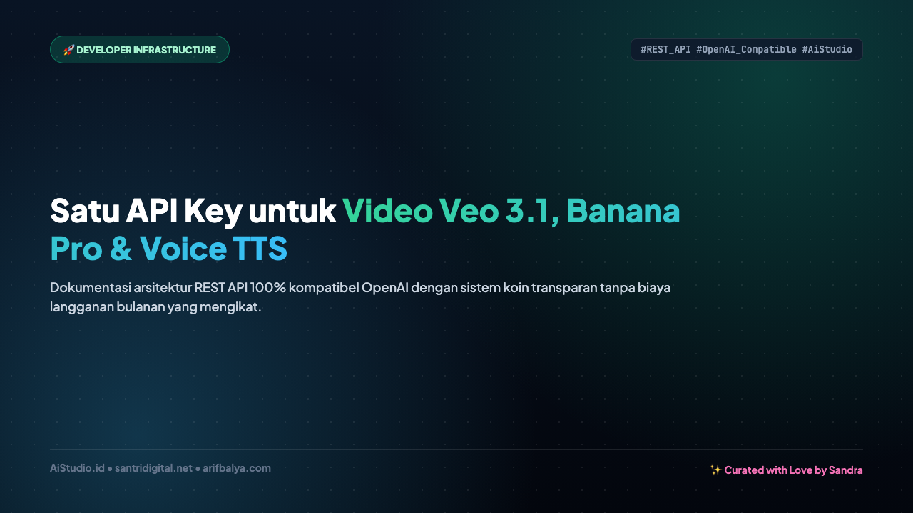 Cover Panduan Lengkap AiStudio Gateway: Infrastruktur REST API OpenAI-Compatible untuk Video Veo 3.1 & Banana Pro