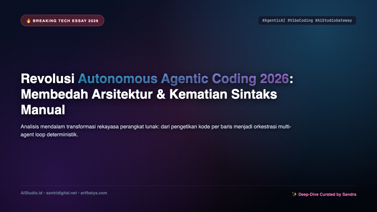 Revolusi Autonomous Agentic Coding 2026: Mengapa Mengetik Sintaks Manual Akan Segera Punah