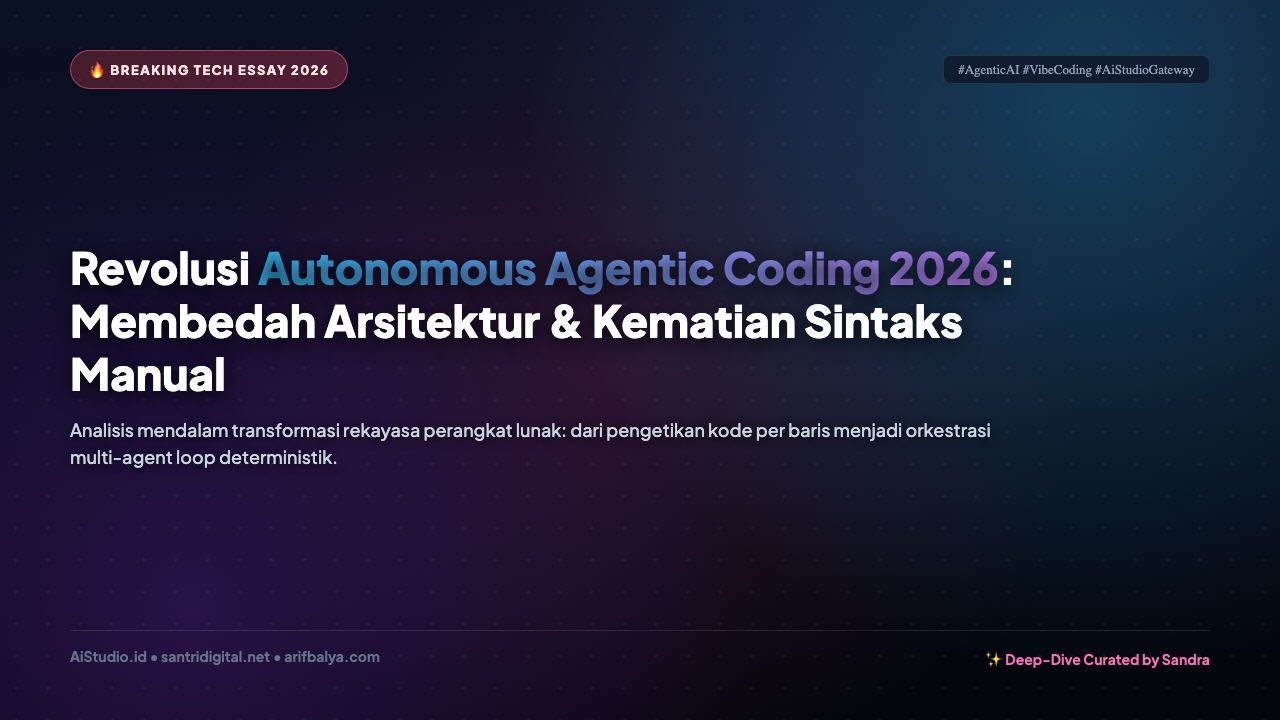 Revolusi Autonomous Agentic Coding 2026: Mengapa Mengetik Sintaks Manual Akan Segera Punah