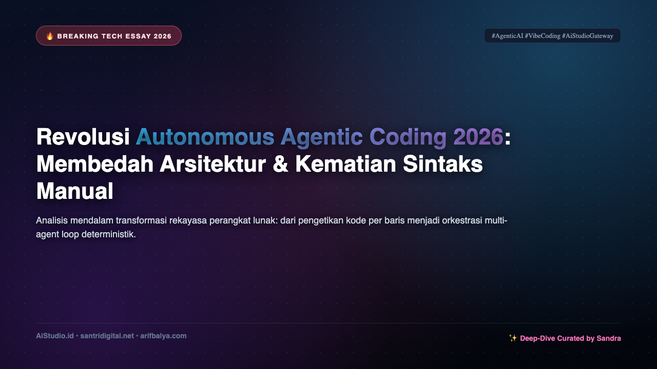 Revolusi Autonomous Agentic Coding 2026: Mengapa Mengetik Sintaks Manual Akan Segera Punah