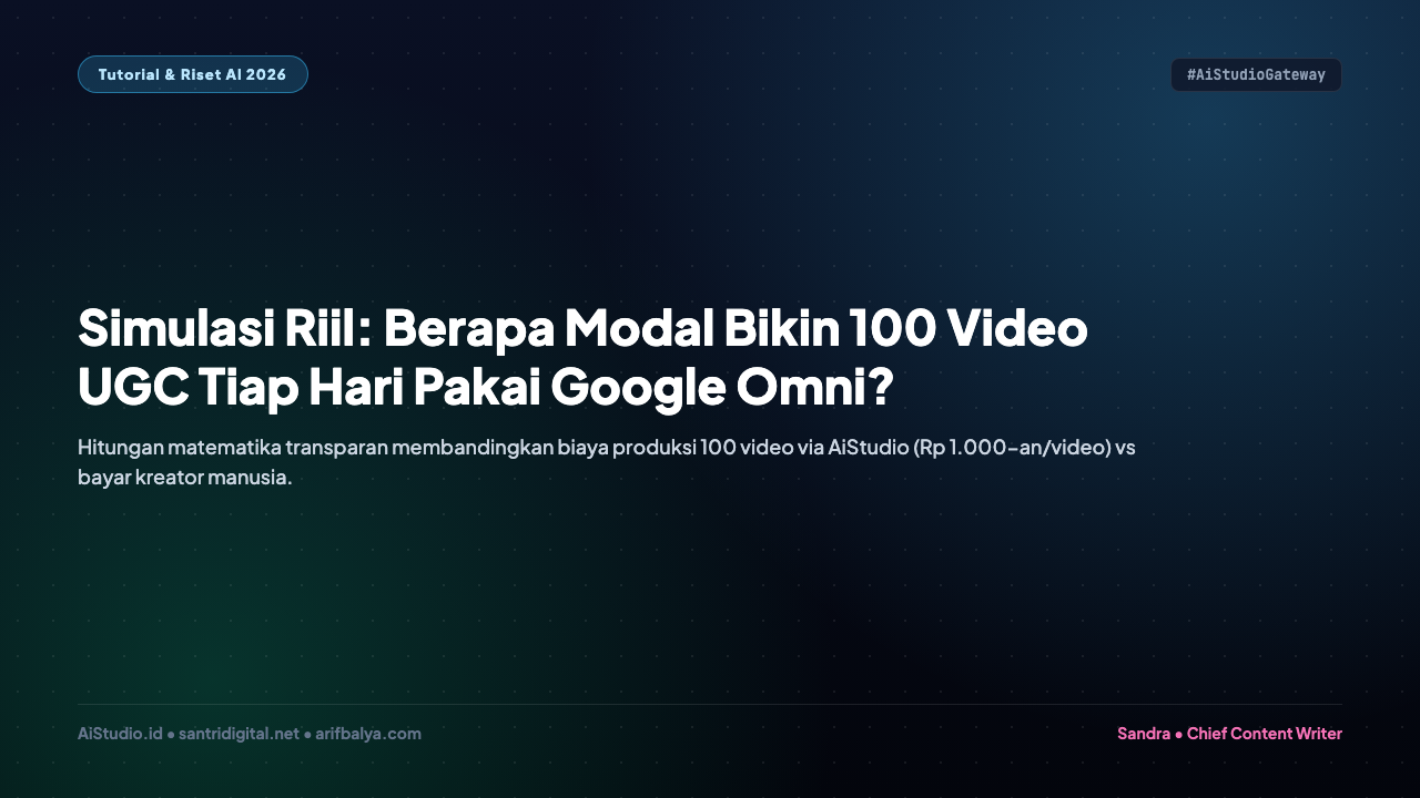Simulasi Riil: Berapa Modal Bikin 100 Video UGC Tiap Hari Pakai Google Omni?