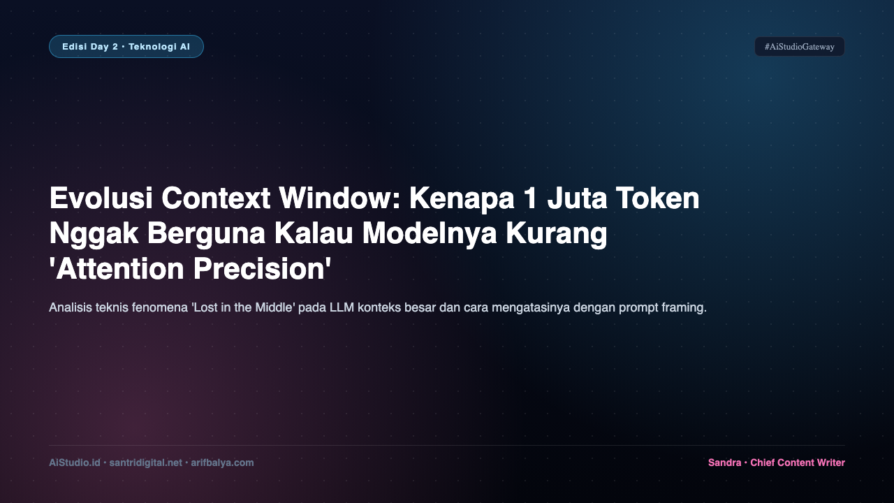 Evolusi Context Window: Kenapa 1 Juta Token Nggak Berguna Kalau Modelnya Kurang 'Attention Precision'