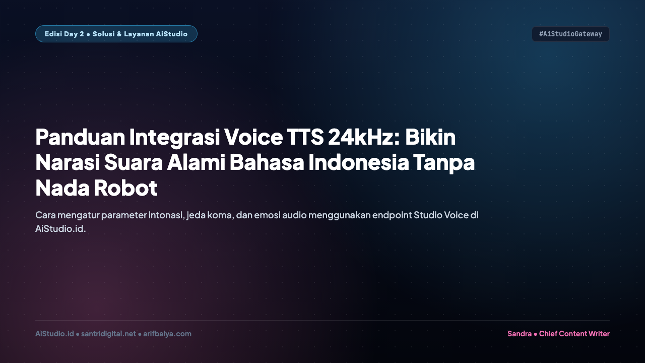 Panduan Integrasi Voice TTS 24kHz: Bikin Narasi Suara Alami Bahasa Indonesia Tanpa Nada Robot