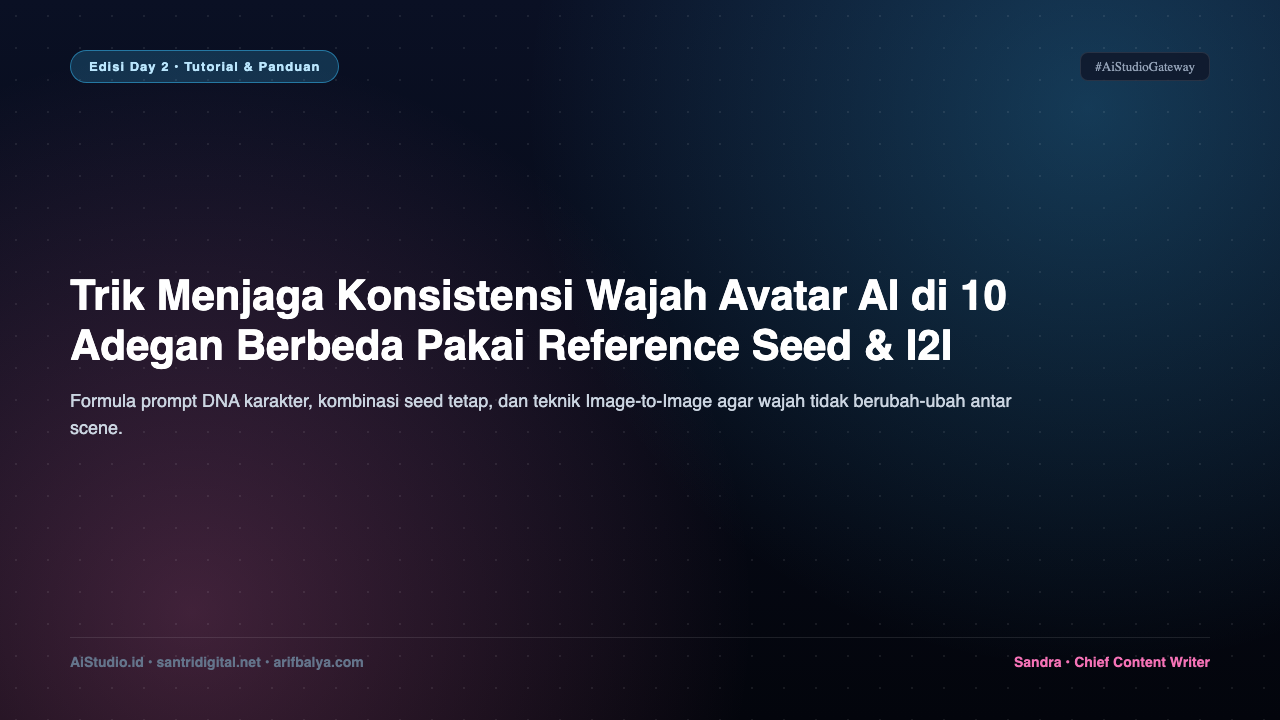 Trik Menjaga Konsistensi Wajah Avatar AI di 10 Adegan Berbeda Pakai Reference Seed & I2I