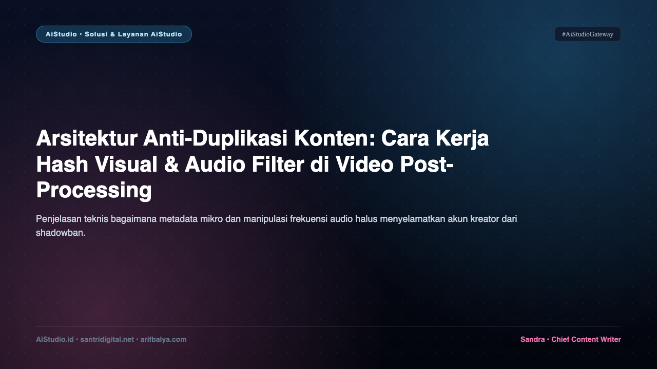 Arsitektur Anti-Duplikasi Konten: Cara Kerja Hash Visual & Audio Filter di Video Post-Processing
